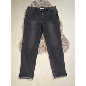 Flying monkeys women’s butterfly black skinny raw hem